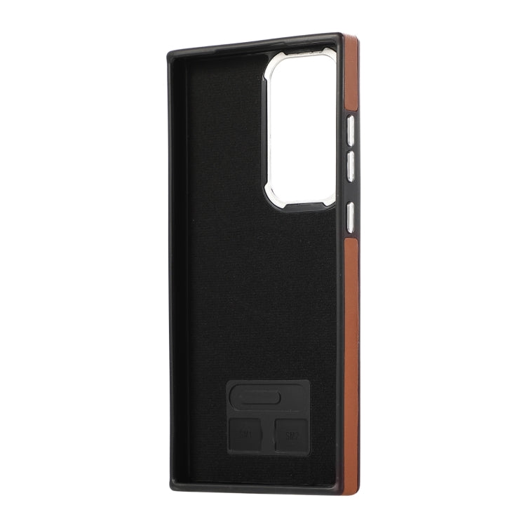 For Samsung Galaxy S22 Ultra 5G Side Leather Magsafe Phone Case(Brown) - Galaxy S22 Ultra 5G Cases by buy2fix | Online Shopping UK | buy2fix