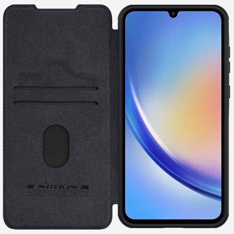 For Samsung Galaxy A35 NILLKIN QIN Series Pro Sliding Camera Cover Design Leather Phone Case(Black) - Galaxy Phone Cases by NILLKIN | Online Shopping UK | buy2fix