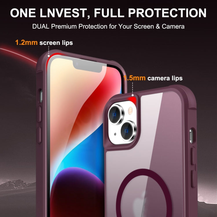 For iPhone 14 Plus MagSafe Magnetic Phone Case(Wine Red) - iPhone 14 Plus Cases by buy2fix | Online Shopping UK | buy2fix