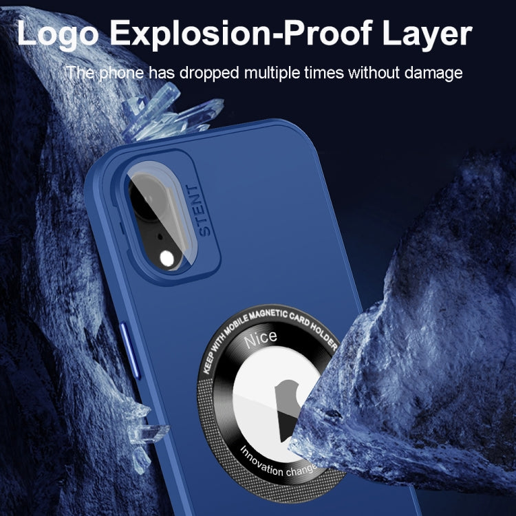 For iPhone XR Skin Feel Magnifier MagSafe Lens Holder Phone Case(Royal Blue) - More iPhone Cases by buy2fix | Online Shopping UK | buy2fix