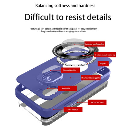 For iPhone XR Skin Feel Magnifier MagSafe Lens Holder Phone Case(Royal Blue) - More iPhone Cases by buy2fix | Online Shopping UK | buy2fix