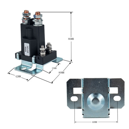 Car Modification Small Contact 12V / 500A Contact Dual Battery High Current DC Relay with 60A Fuse Holder + 80A Fuse Kit - In Car by buy2fix | Online Shopping UK | buy2fix