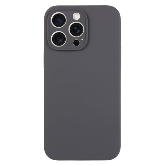 For iPhone 15 Pro Max Pure Color Liquid Silicone Fine Pore Phone Case(Charcoal Black) - iPhone 15 Pro Max Cases by buy2fix | Online Shopping UK | buy2fix