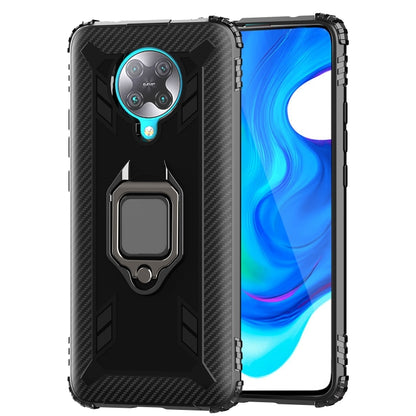 For Xiaomi Redmi K30 Pro / Poco F2 Pro 5G Carbon Fiber Protective Case with 360 Degree Rotating Ring Holder(Black) - Xiaomi Accessories by buy2fix | Online Shopping UK | buy2fix