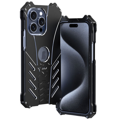 For iPhone 15 Pro Max R-JUST Batman Metal Mobile Phone Protective Case(Black) - iPhone 15 Pro Max Cases by R-JUST | Online Shopping UK | buy2fix