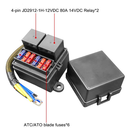 12V 4 Pin IP65 Waterproof Car 6 Slots Modified Relay Fuse Box with Cable Kit - Fuse by buy2fix | Online Shopping UK | buy2fix