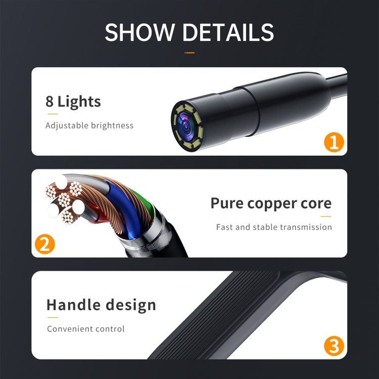 P200 8mm Side Lenses Integrated Industrial Pipeline Endoscope with 4.3 inch Screen, Spec:15m Tube -  by buy2fix | Online Shopping UK | buy2fix