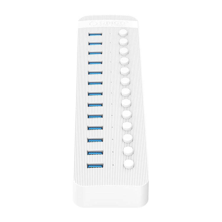 ORICO CT2U3-13AB Plastic Stripes 13 Ports USB 3.0 HUB with Individual Switches, Plug:AU Plug(White) - USB 3.0 HUB by ORICO | Online Shopping UK | buy2fix