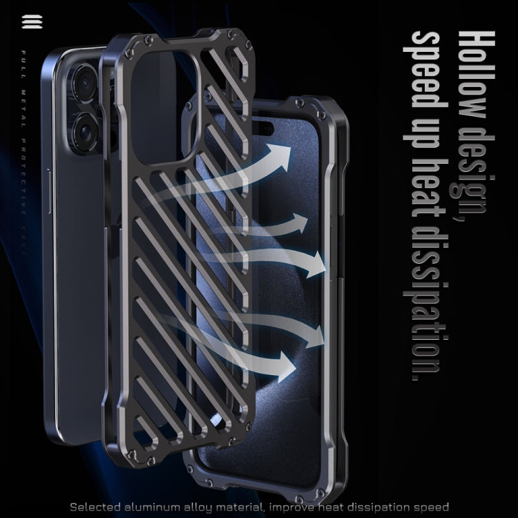 For iPhone 15 Pro Max R-JUST Breathable Armor Phone Case(Space Grey) - iPhone 15 Pro Max Cases by R-JUST | Online Shopping UK | buy2fix