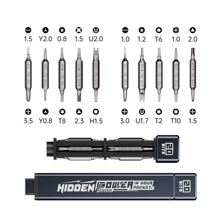 JAKEMY JM-8195 21 in 1 S-2 Bits Square Handle Design Screwdirver(Blue) - Screwdriver Set by JAKEMY | Online Shopping UK | buy2fix