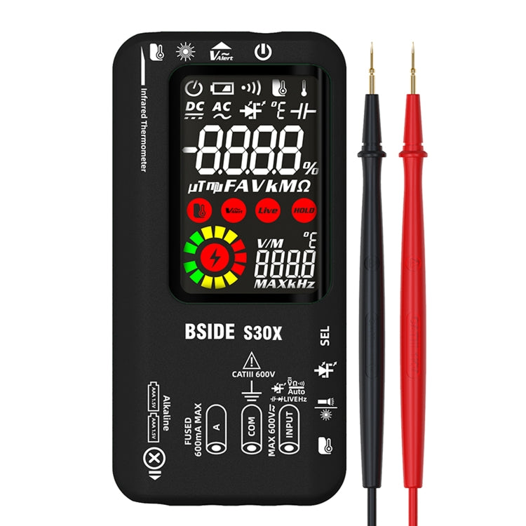 BSIDE S30X Smart Color Screen Infrared Temperature Measurement Multimeter(Black) - Digital Multimeter by BSIDE | Online Shopping UK | buy2fix