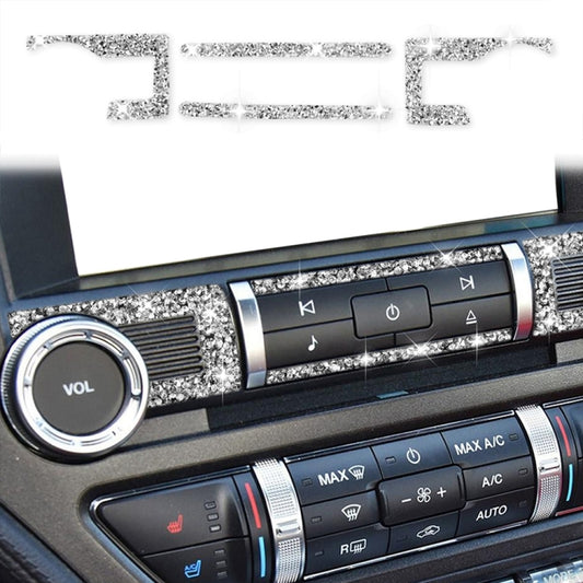 For Ford Mustang 2015-2020 Car Central Control CD Diamond Decoration Sticker, Left and Right Drive - Car Interior Mouldings by buy2fix | Online Shopping UK | buy2fix