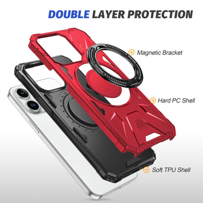 For iPhone 15 Pro MagSafe Magnetic Shockproof Phone Case with Ring Holder(Red) - iPhone 15 Pro Cases by buy2fix | Online Shopping UK | buy2fix