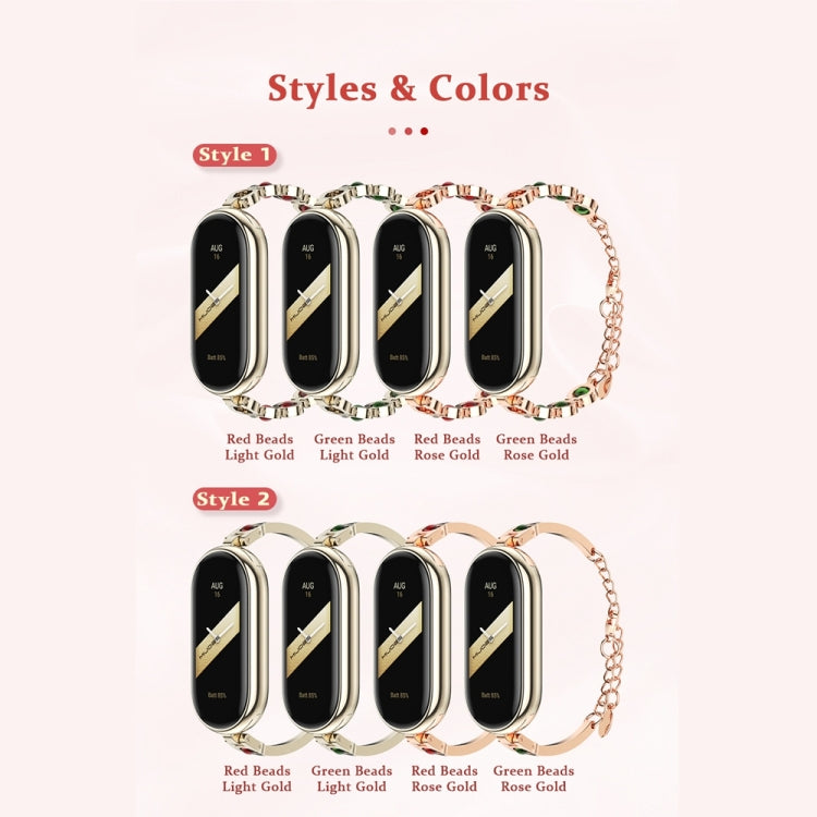 For Xiaomi Mi Band 8 / 9 / 9 NFC Mijobs Mermaid Beauty Bracelet Watch Band(Rose Gold Red) - Watch Bands by MIJOBS | Online Shopping UK | buy2fix