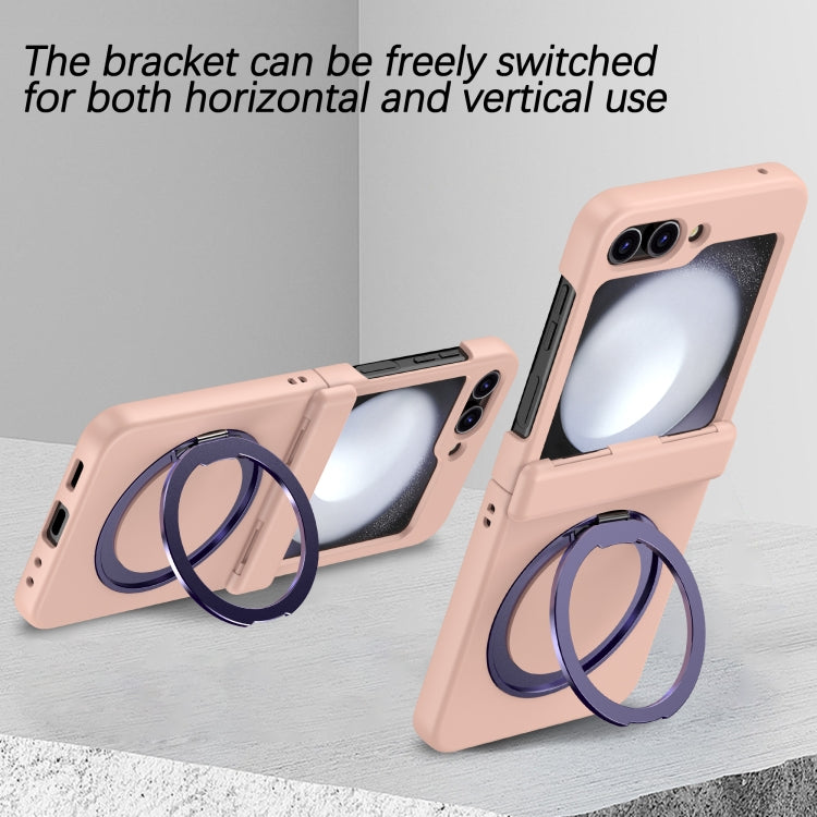 For Samsung Galaxy Z Flip5 5G 360 Degree Stand MagSafe Magnetic All-inclusive Phone Case(Pink) - Galaxy Z Flip5 Cases by buy2fix | Online Shopping UK | buy2fix