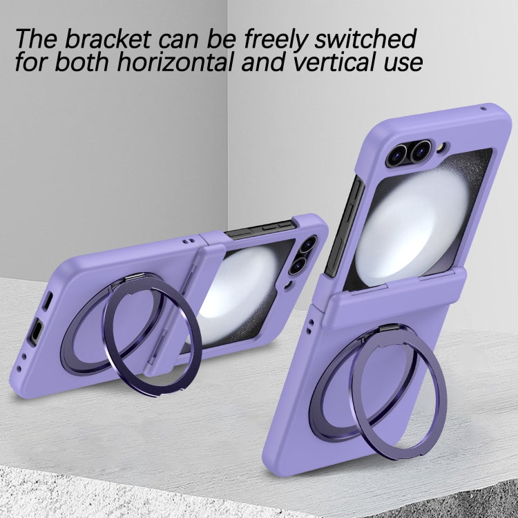 For Samsung Galaxy Z Flip5 5G 360 Degree Stand MagSafe Magnetic All-inclusive Phone Case(Purple) - Galaxy Z Flip5 Cases by buy2fix | Online Shopping UK | buy2fix