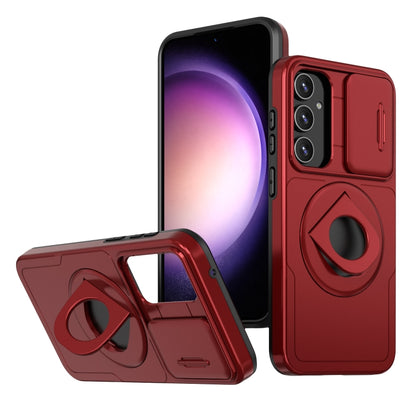 For Samsung Galaxy S22+ 5G Camshield MagSafe Ring Holder Armor Phone Case(Red) - Galaxy S22+ 5G Cases by buy2fix | Online Shopping UK | buy2fix