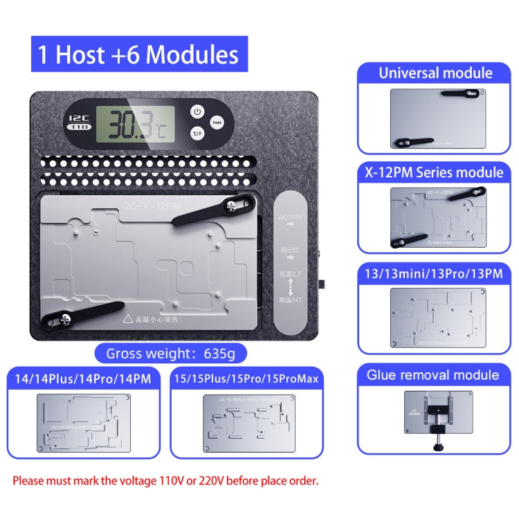 i2C T18 LCD Display PCB Motherboard Layered Desoldering Station For iPhone X-15 Pro Max with Glue Removal Module, US Plug - Repair Platform by i2C | Online Shopping UK | buy2fix