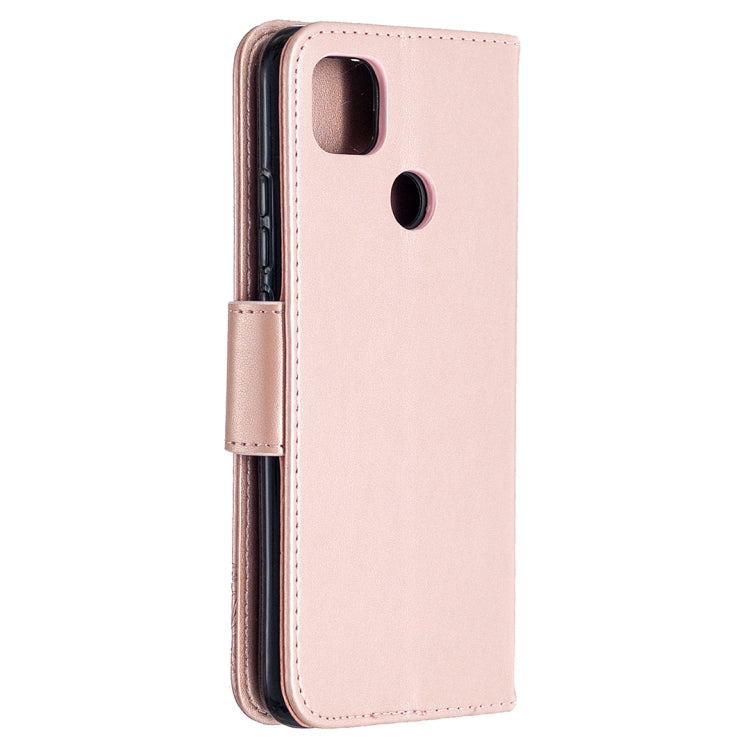 For Xiaomi Redmi 9C Two Butterflies Embossing Pattern Horizontal Flip Leather Case with Holder & Card Slot & Wallet & Lanyard(Rose Gold) - Xiaomi Cases by buy2fix | Online Shopping UK | buy2fix