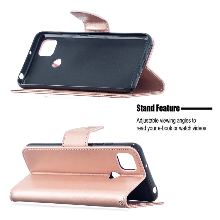 For Xiaomi Redmi 9C Two Butterflies Embossing Pattern Horizontal Flip Leather Case with Holder & Card Slot & Wallet & Lanyard(Rose Gold) - Xiaomi Cases by buy2fix | Online Shopping UK | buy2fix