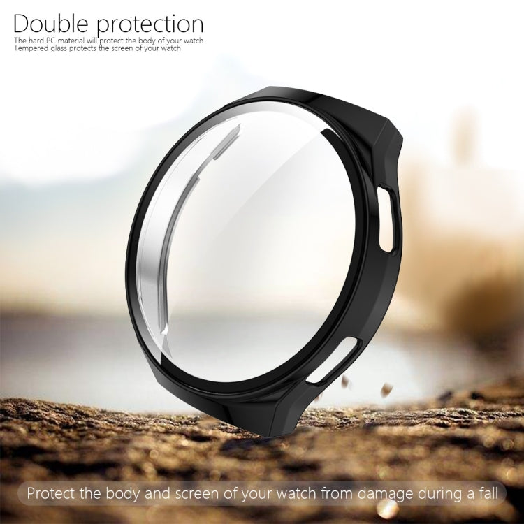 For Huawei Watch GT2e 2 in 1  Tempered Glass Screen Protector + Fully Plating PC Case(Black) - Smart Wear by buy2fix | Online Shopping UK | buy2fix