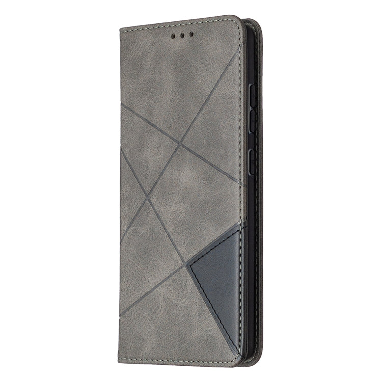 For Samsung Galaxy S20 FE 5G / S20 Lite Rhombus Texture Horizontal Flip Magnetic Leather Case with Holder & Card Slots(Grey) - Samsung Accessories by buy2fix | Online Shopping UK | buy2fix