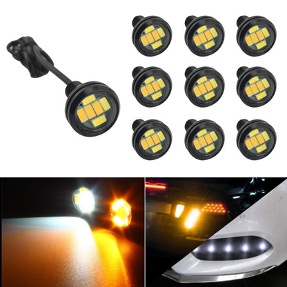 10 PCS 23mm 6LEDs SMD-5730 DC9-80V Motorcycle Eagle Eye Light(White and Yellow Light) - Eagle Eye Lights by buy2fix | Online Shopping UK | buy2fix