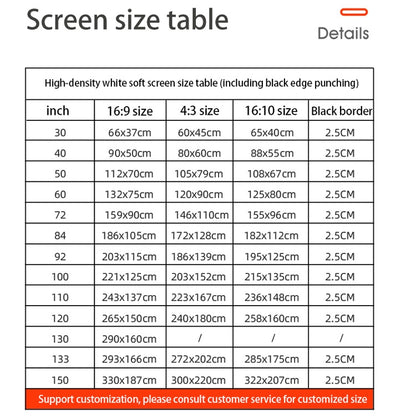 Simple Folding High Density Polyester Projector Film Curtain, Size:84 inch (16:9) Projection Area: 186x105cm - Consumer Electronics by buy2fix | Online Shopping UK | buy2fix