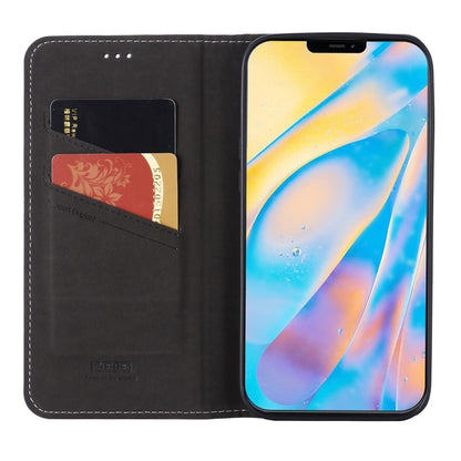 For iPhone 12 / 12 Pro GEBEI Top-grain Leather Horizontal Flip Protective Case with Holder & Card Slots(Black) - iPhone 12 / 12 Pro Cases by GEBEI | Online Shopping UK | buy2fix