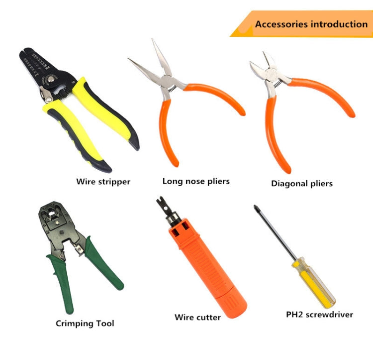 JAKEMY PS-P15 16 in 1 Professional LAN Network Kit Crimper Cable Wire Stripper Cutter Pliers Screwdriver Tool - Computer & Networking by JAKEMY | Online Shopping UK | buy2fix