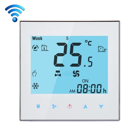 LCD Display Air Conditioning 2-Pipe Programmable Room Thermostat for Fan Coil Unit, Supports Wifi(White) - Consumer Electronics by buy2fix | Online Shopping UK | buy2fix