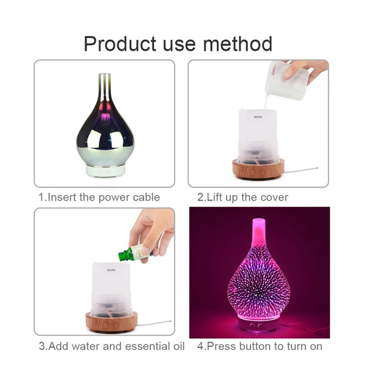 Mini 100ml Household Humidifier Ultrasonic Creative Purification 3D Glass Aromatherapy Machine Automatic Alcohol Sprayer, UK Plug - Home & Garden by buy2fix | Online Shopping UK | buy2fix