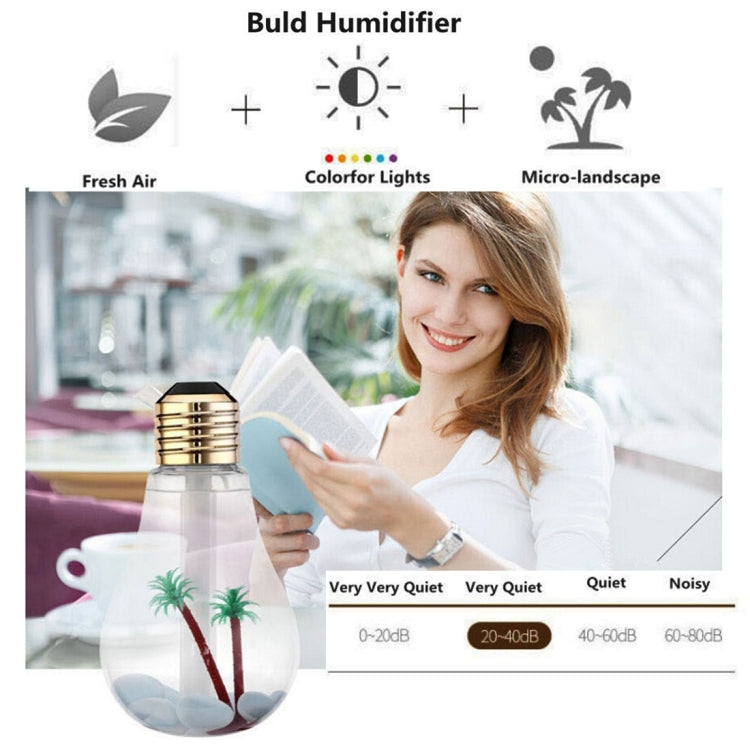 400ML Colorful Light Portable Bulb Shape Aromatherapy Air Purifier Humidifier for Home / Office / Car(Silver) - Home & Garden by buy2fix | Online Shopping UK | buy2fix