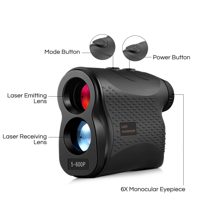 5-600P Handheld Golf Laser Distance Measuring Instrument Telescope Range Finder Distance Measurer, 600m - Outdoor & Sports by buy2fix | Online Shopping UK | buy2fix