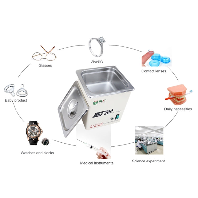 BEST-200 1.5L Stainless Steel Ultrasonic Cleaner (Voltage 220V) - Ultrasonic Cleaner by BEST | Online Shopping UK | buy2fix