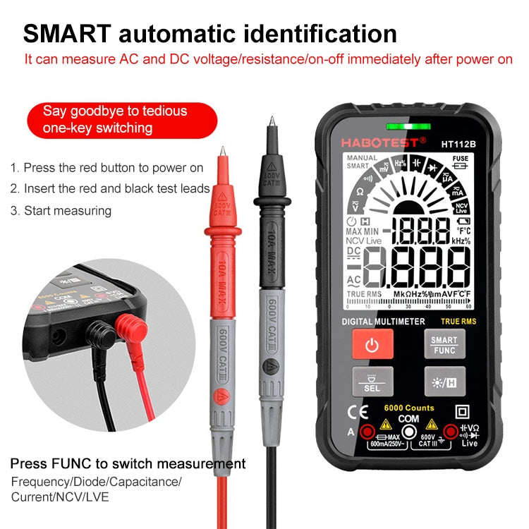 HABOTEST HT112B Mini Digital Display High-precision Multimeter - Digital Multimeter by HABOTEST | Online Shopping UK | buy2fix