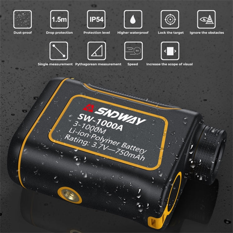 SNDWAY SW1500A Handheld Outdoor Waterproof Telescope Range Finder Distance Measurer, 1500m - Laser Rangefinder by SNDWAY | Online Shopping UK | buy2fix