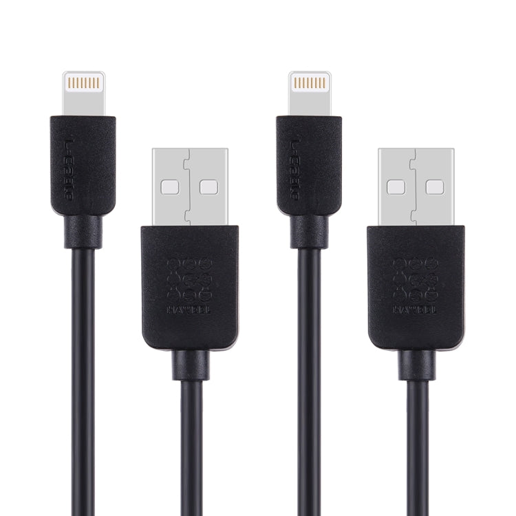 2 PCS HAWEEL 1m High Speed 8 pin to USB Sync and Charging Cable Kit for iPhone, iPad(Black) - Normal Style Cable by buy2fix | Online Shopping UK | buy2fix