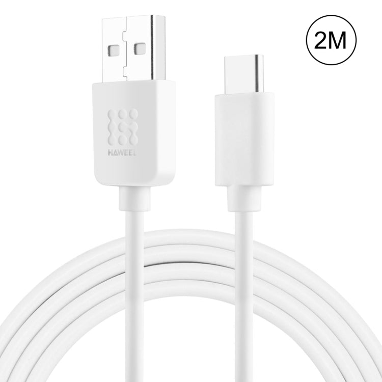 HAWEEL 2m USB-C / Type-C to USB 2.0 Data & Charging Cable(White) - USB-C & Type-C Cable by buy2fix | Online Shopping UK | buy2fix