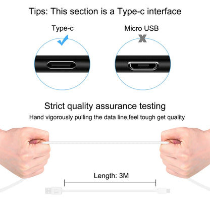 HAWEEL 3m USB-C / Type-C to USB 2.0 Data & Charging Cable(White) - USB-C & Type-C Cable by buy2fix | Online Shopping UK | buy2fix