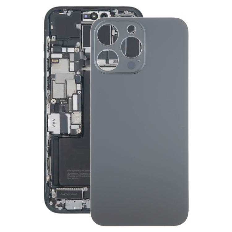 For iPhone 15 Pro Max Glass Battery Back Cover(Black) -  by buy2fix | Online Shopping UK | buy2fix