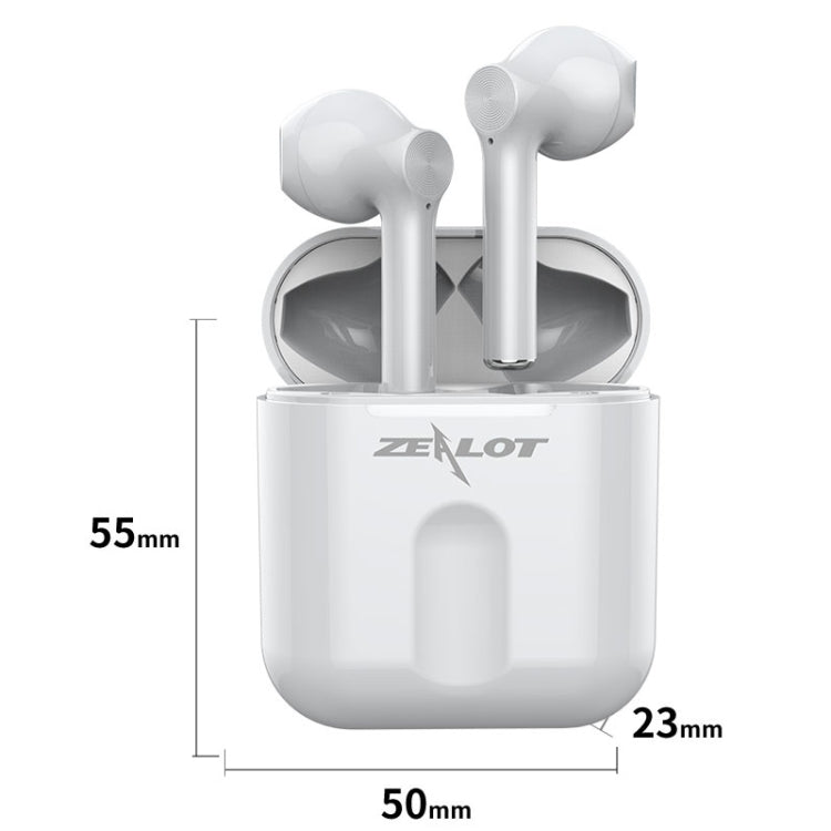 ZEALOT T2 Bluetooth 5.0 TWS Wireless Bluetooth Earphone with Charging Box, Support Touch & Call & Power Display(Black) - TWS Earphone by ZEALOT | Online Shopping UK | buy2fix