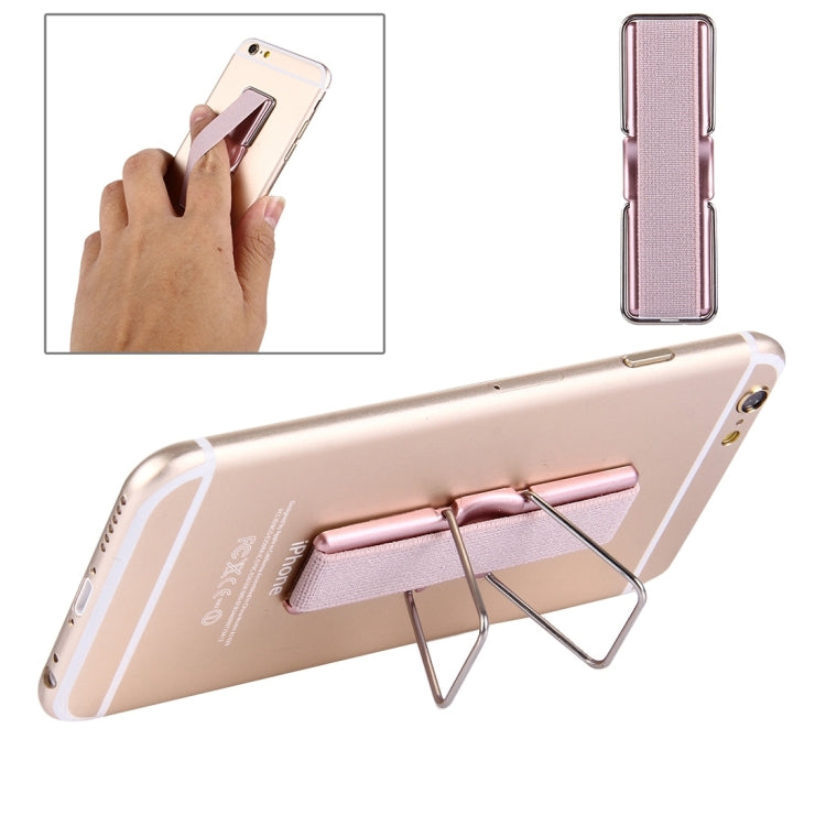 2 in 1 Adjustable Universal Mini Adhesive Holder Stand + Slim Finger Grip, Size: 7.3 x 2.2 x 0.3 cm(Rose Gold) - Ring Holder by buy2fix | Online Shopping UK | buy2fix