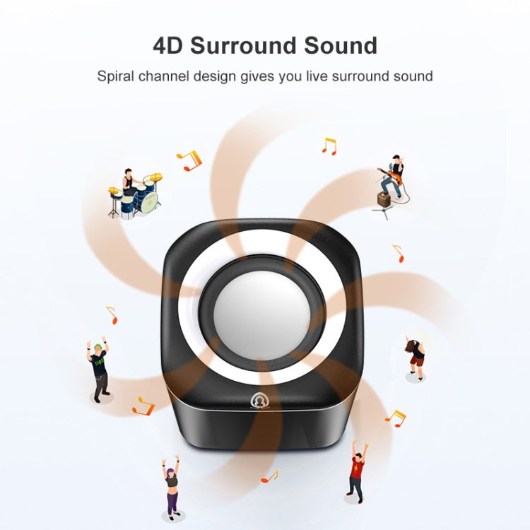 A1 Upgraded Version USB Wire-controlled 4D Stereo Sound Mini Wired Speaker, Cable Length: 1.3m(Black) -  by buy2fix | Online Shopping UK | buy2fix