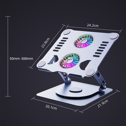 R- JUST HZ13-1 Rotating Foldable Multi-Angle Aluminum Alloy Laptop Fan Bracket (Grey) - MacBook Holder by R-JUST | Online Shopping UK | buy2fix