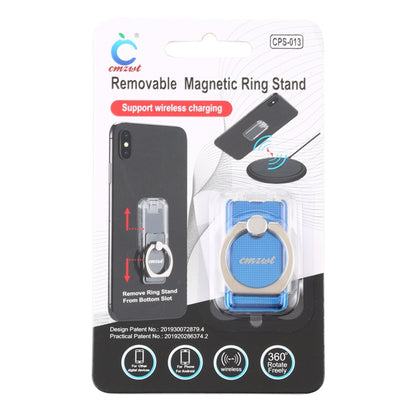 CPS-013 360 Degrees Rotate Freely Removable Magnetic Ring Stand Phone Holder, Support Wireless Charging(Blue) - Ring Holder by buy2fix | Online Shopping UK | buy2fix