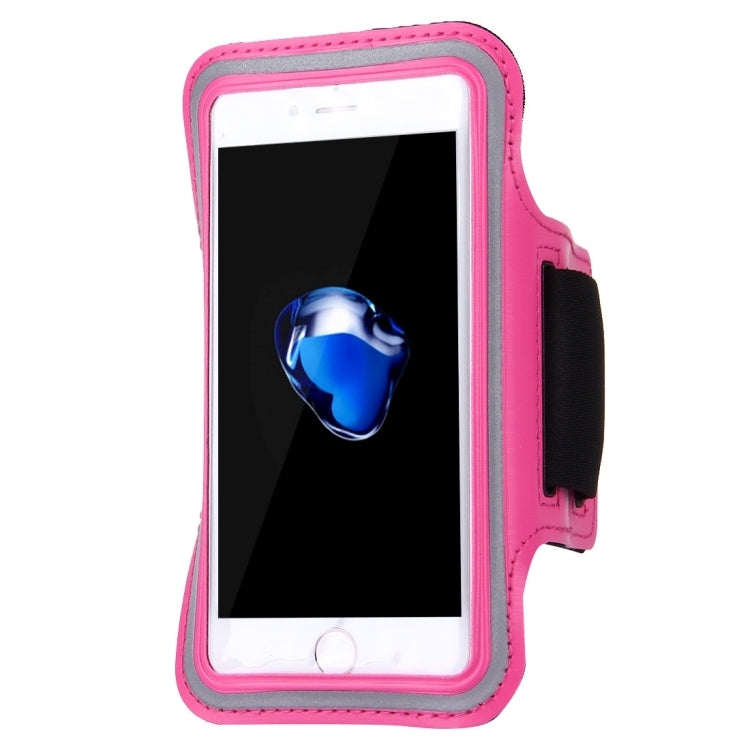 For iPhone 8 Plus & 7 Plus   Sport Armband Case with Key Pocket(Magenta) - Mobile Accessories by buy2fix | Online Shopping UK | buy2fix
