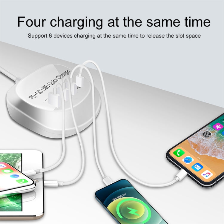 WLX-T3P 4 In 1 PD + QC Multi-function Smart Fast Charging USB Charger(UK Plug) - Multifunction Charger by buy2fix | Online Shopping UK | buy2fix