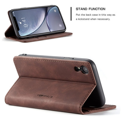 For iPhone XR CaseMe-013 Multifunctional Retro Frosted Horizontal Flip Leather Case with Card Slot & Holder & Wallet(Coffee) - More iPhone Cases by CaseMe | Online Shopping UK | buy2fix