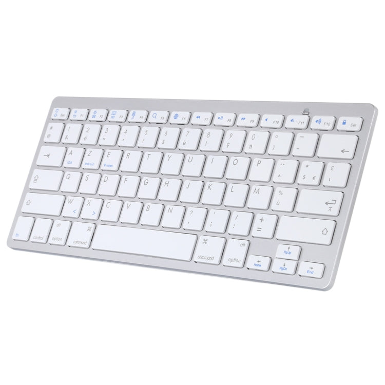 WB-8022 Ultra-thin Wireless Bluetooth Keyboard for iPad, Samsung, Huawei, Xiaomi, Tablet PCs or Smartphones, French Keys(Silver) - Computer & Networking by buy2fix | Online Shopping UK | buy2fix